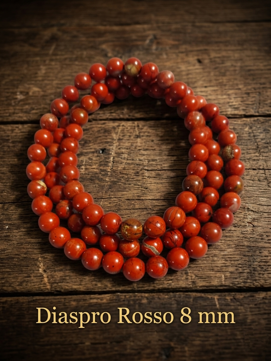 Natural Red Jasper Mala Necklace — 8mm or 10mm Beads | 75 cm