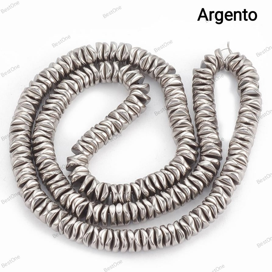Hematite — Wavy Rondelles 6x2mm | Assorted Colors | Strand ~41 cm