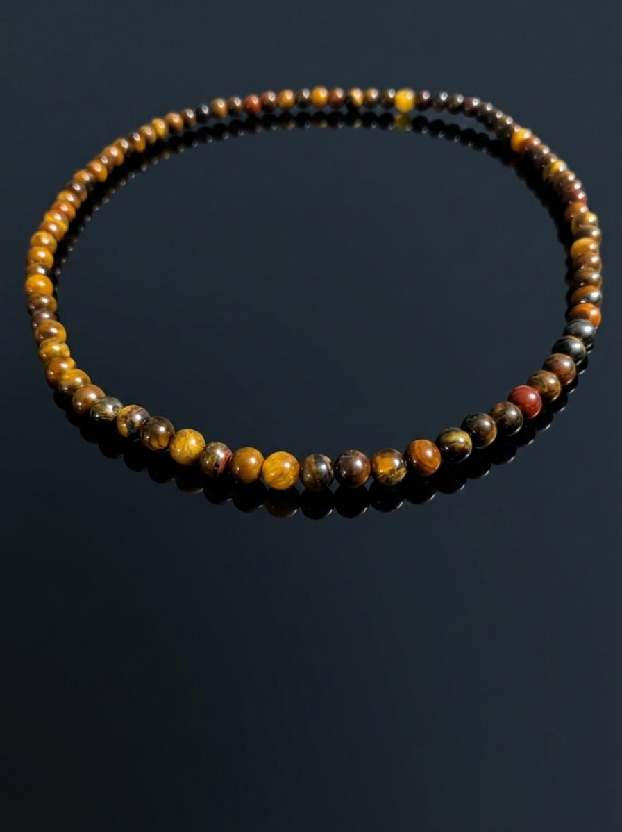 Collana Occhio di Tigre — Perline Tonde 6mm | 45 o 50 cm
