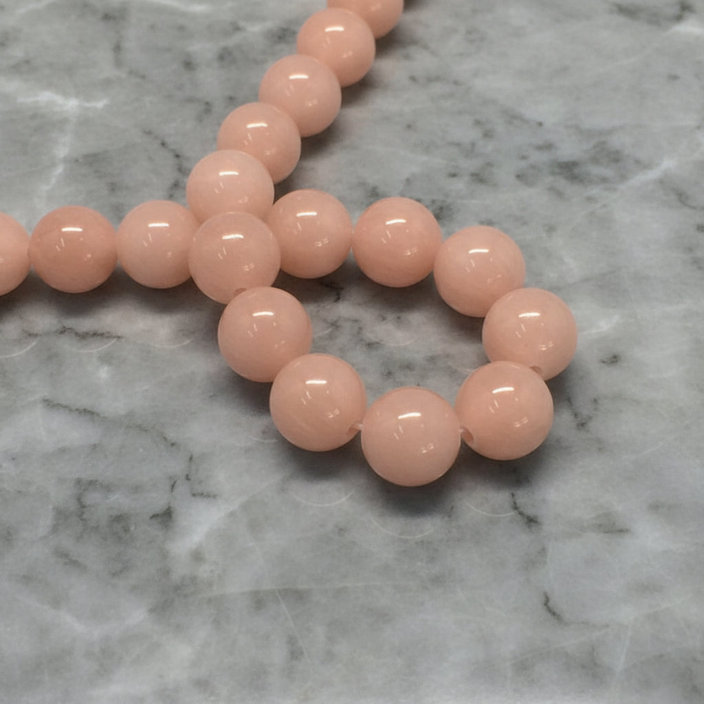 Natural Dark Salmon Jade — Round Beads 6/8mm | Strand ~40 cm