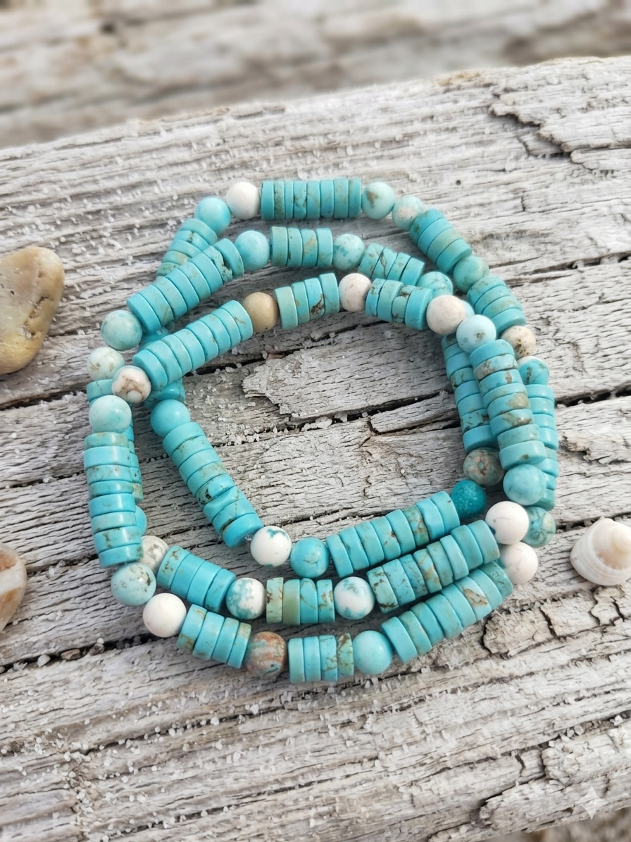 Unisex Natural Magnesite Necklace — 8mm Beads | 75 cm