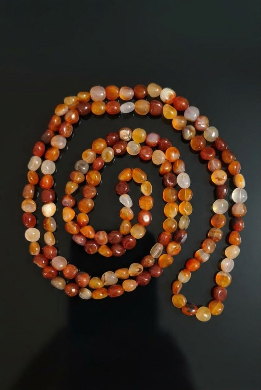 Collana di Agata Rossa del Brasile — Nuggets 10x12mm | 160 cm
