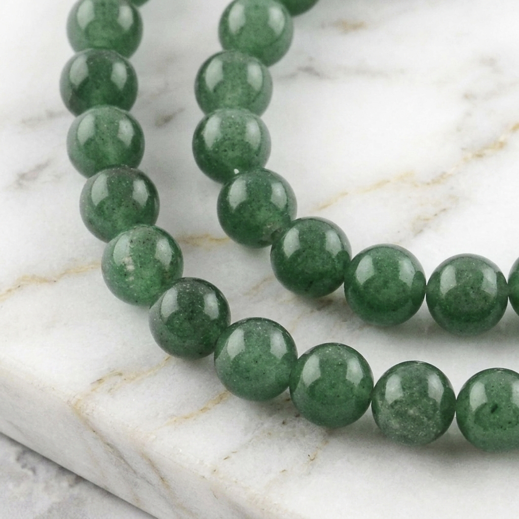 Aventurine Verte Naturelle — Perles Rondes 8mm | Fil ~38 cm