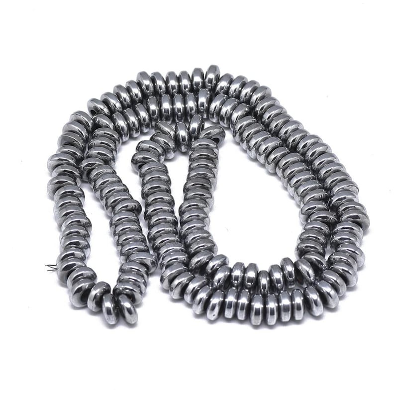 Ematite — Rondelle 6x2mm | Oro, Platino | Filo ~40 cm