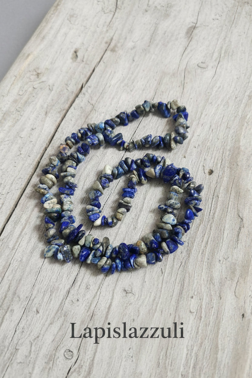 Collana Chips di Pietre Naturali — Ametista, Amazzonite, Fluorite, Lapislazzuli e molte altre | 80 cm