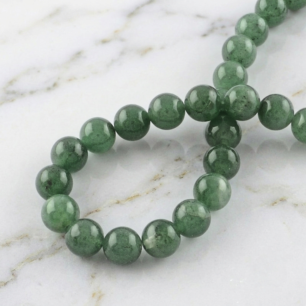 Aventurine Verte Naturelle — Perles Rondes 8mm | Fil ~38 cm