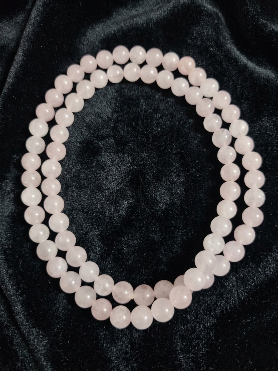 Natural Rose Quartz Necklace — 10mm Beads | 75 cm