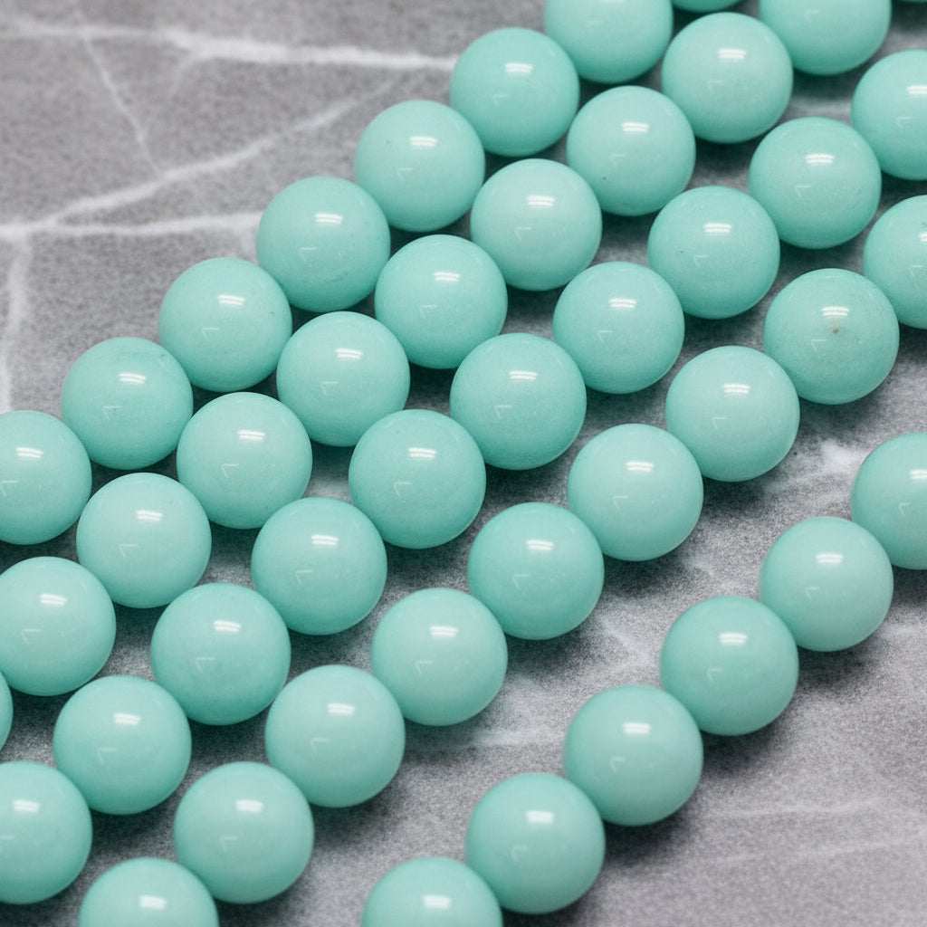 Natural Amazonite Jade — Round Beads 6/8/10mm | Strand ~38 cm