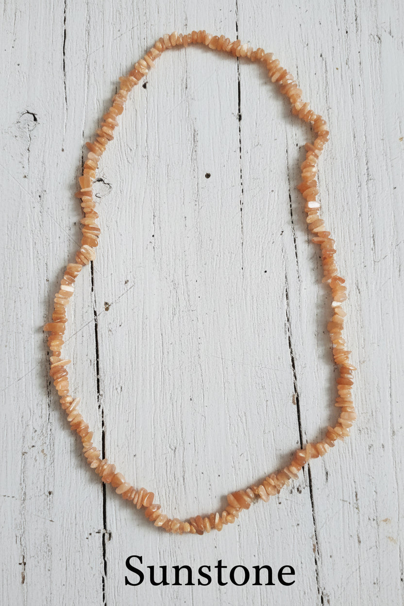 Collana Chips di Pietre Naturali — Ametista, Amazzonite, Fluorite, Lapislazzuli e molte altre | 80 cm