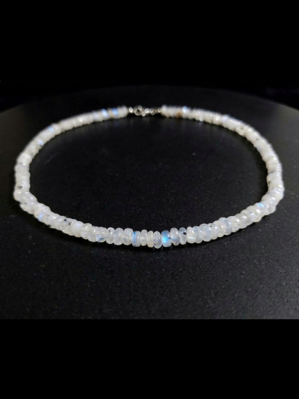 White Labradorite (Rainbow Moonstone) Necklace — Rondelle 3-5mm | 50 cm