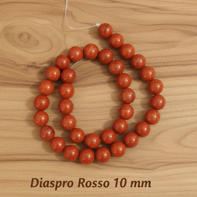 Natural Red Jasper — Round Beads 6/8/10mm | Strand ~39 cm