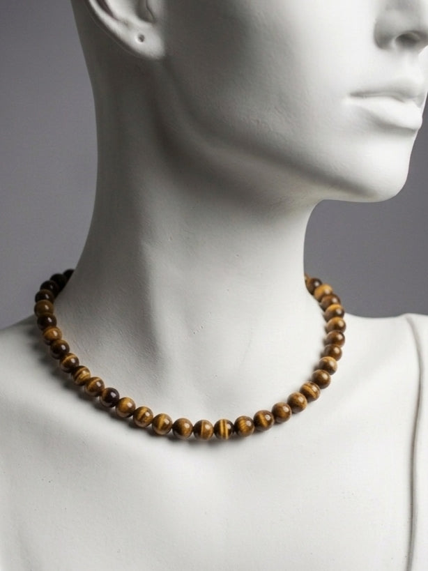 Collana Occhio di Tigre — Perline Tonde 6mm | 45 o 50 cm
