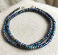 Dark Welo Opal Necklace — Rondelle Cabochon 3-6mm | 50 cm