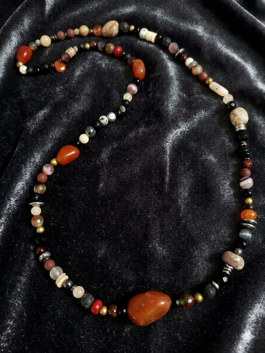 Multi Natural Stones Necklace — Mixed Stones | 75 cm