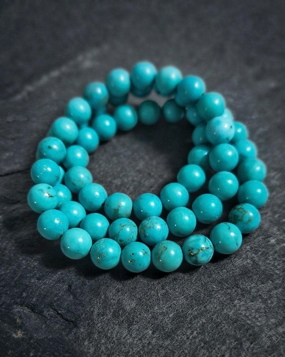 Collana di Turchese — Perline Tonde 8mm | 45 o 50 cm