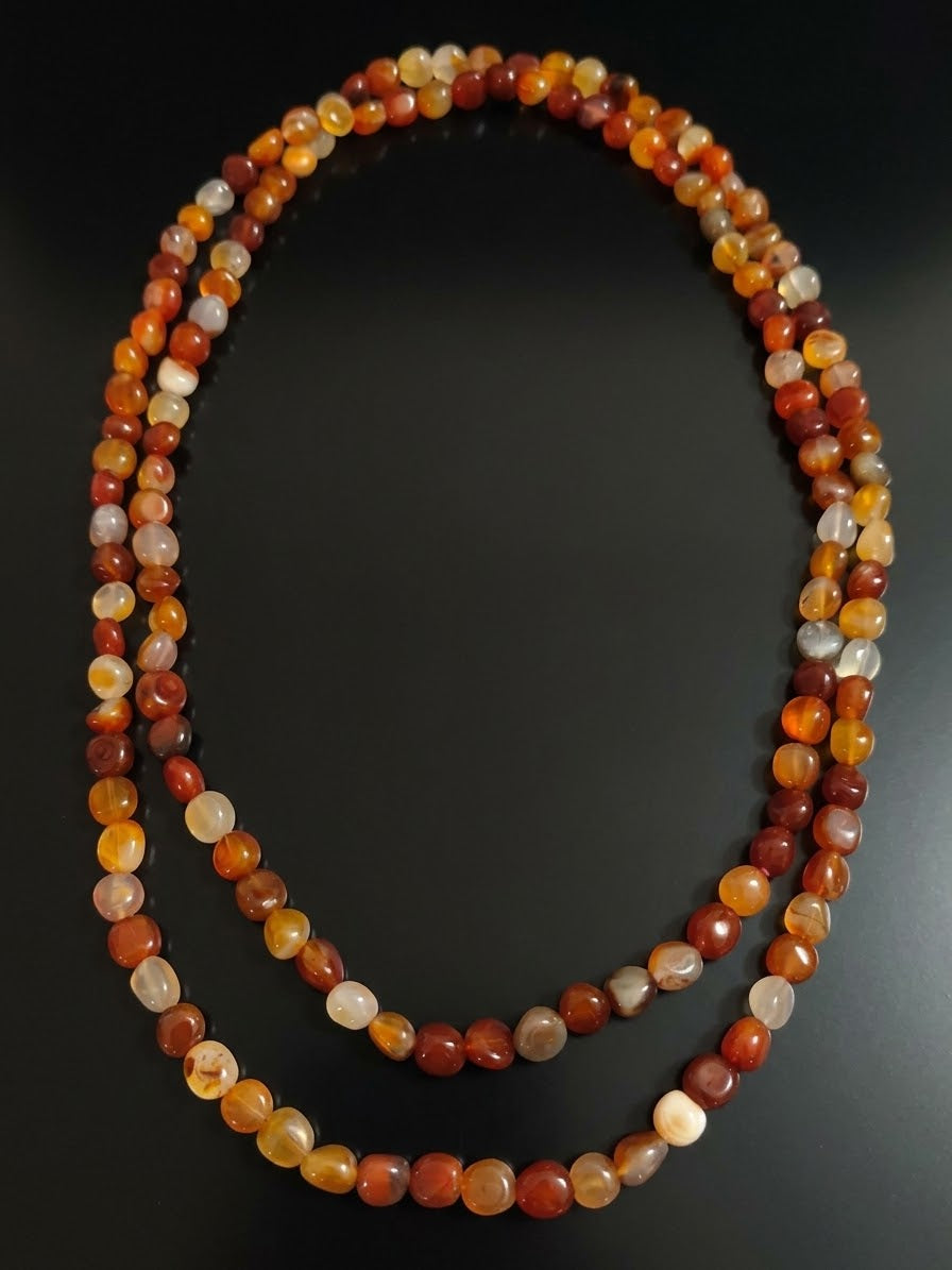 Collana di Agata Rossa del Brasile — Nuggets 10x12mm | 160 cm