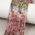 Multicolor Tourmaline — Gradient colors — Faceted beads 2.8/3mm | Strand ~40 cm