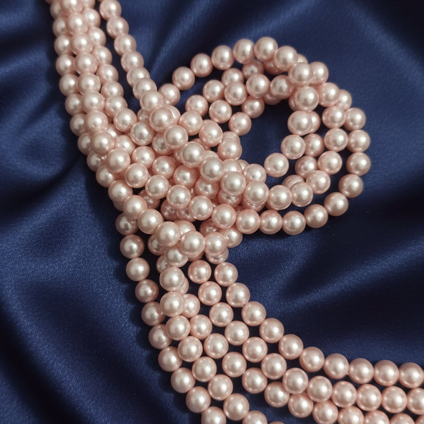 Natural Mother of Pearl Pink Beads 6-8-10 mm