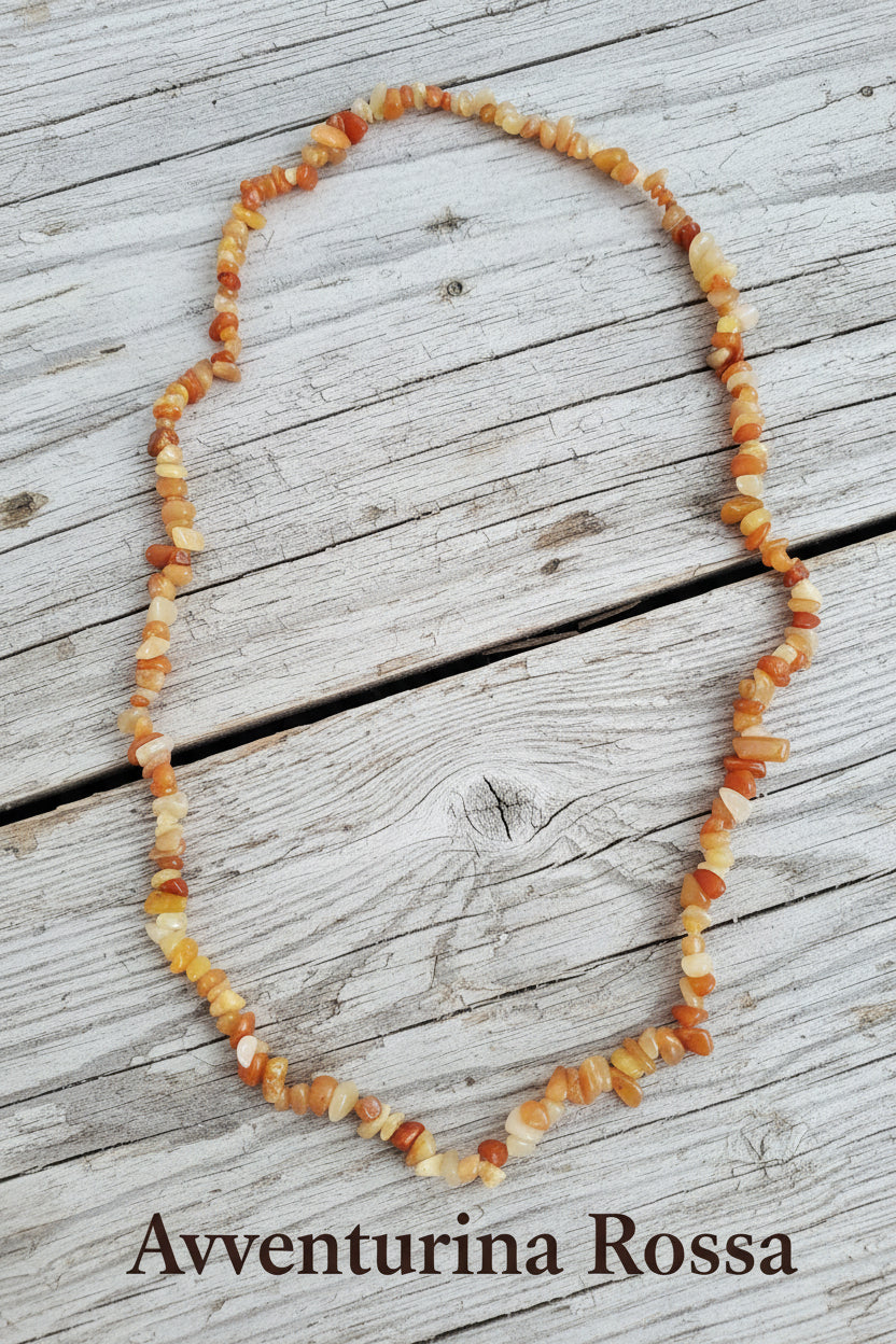 Collana Chips di Pietre Naturali — Ametista, Amazzonite, Fluorite, Lapislazzuli e molte altre | 80 cm