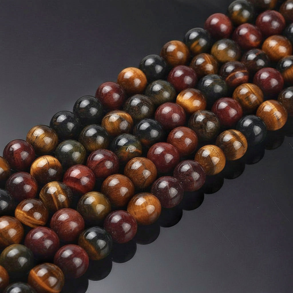 Occhio di Tigre Colorful — Perline Tonde 8mm |Filo ~38 cm