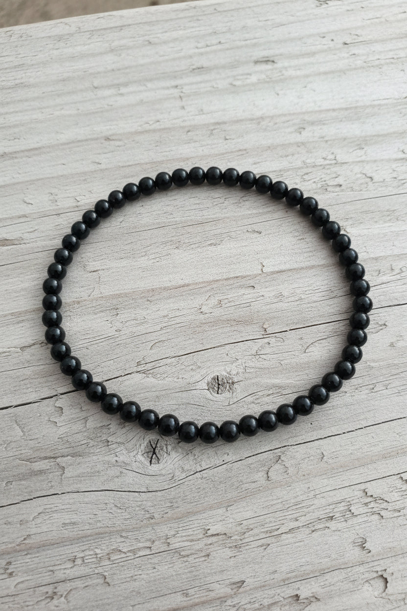Collana di Agata Nera — Perline Tonde 8mm | 45 o 50 cm
