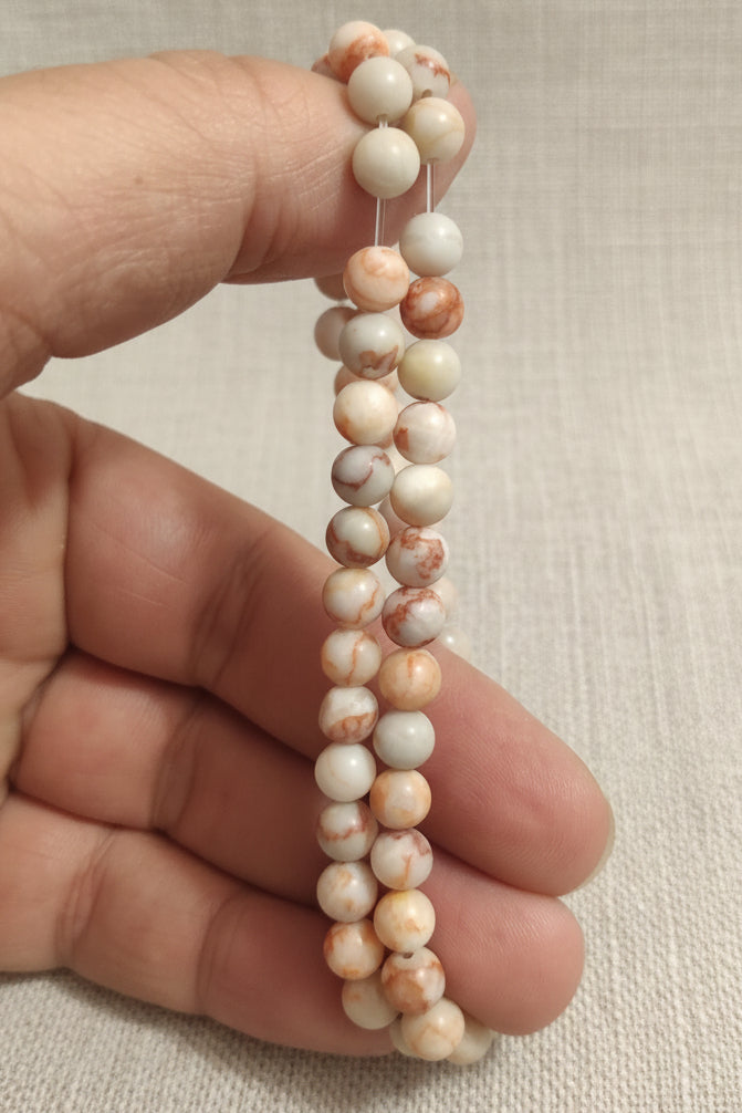 Collana di Diaspro Netstone Rosso — Perline Tonde 6mm | 45 cm