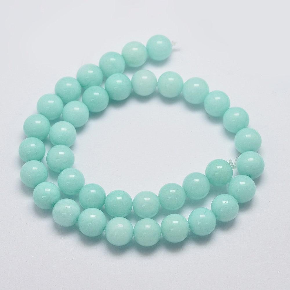 Natural Amazonite Jade — Round Beads 6/8/10mm | Strand ~38 cm