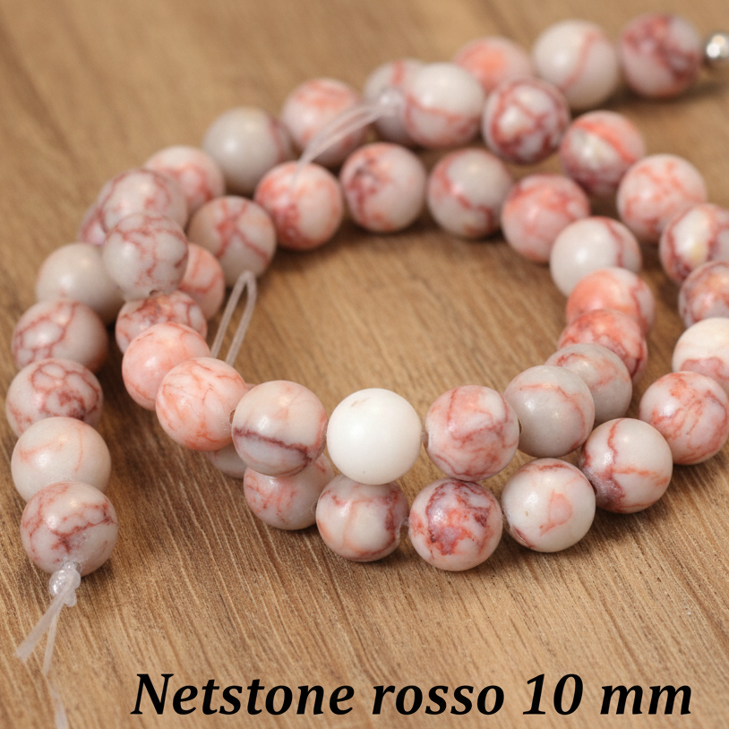 Natural Red Netstone Jasper — Round Beads 4/6/8/10mm | Strand ~38 cm
