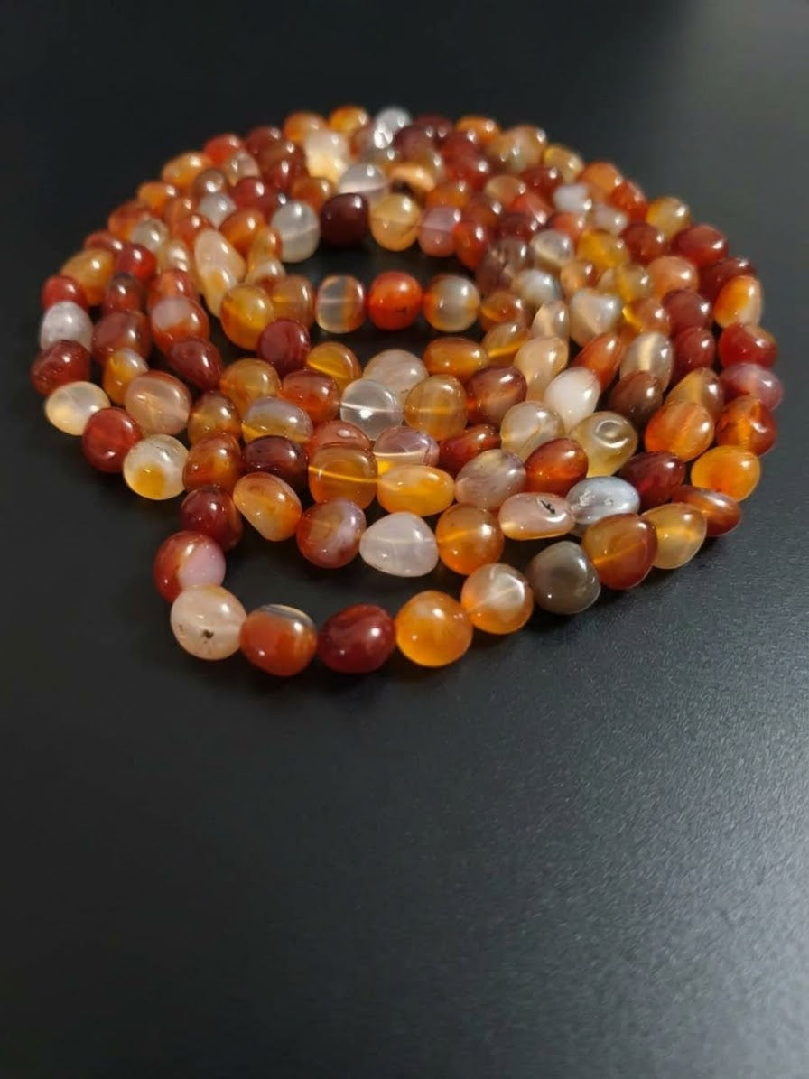 Collana di Agata Rossa del Brasile — Nuggets 10x12mm | 160 cm