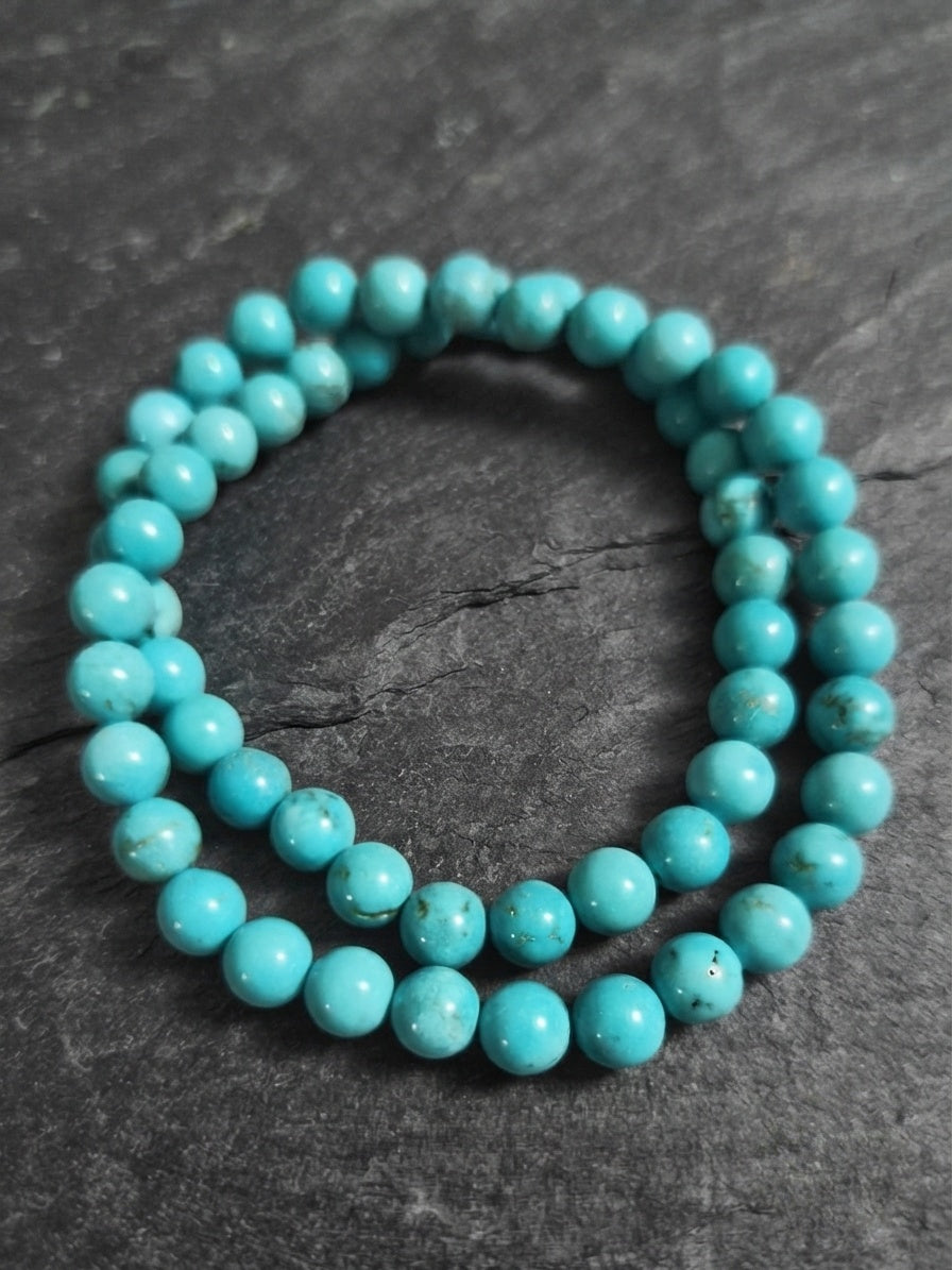 Collana di Turchese — Perline Tonde 8mm | 45 o 50 cm