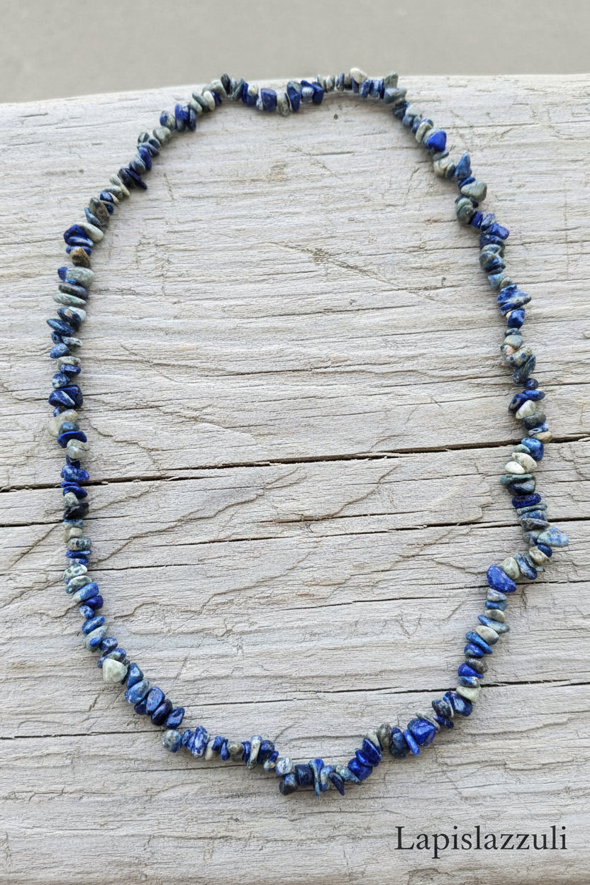 Collana Chips di Pietre Naturali — Ametista, Amazzonite, Fluorite, Lapislazzuli e molte altre | 80 cm