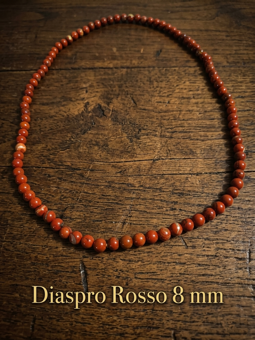 Natural Red Jasper Mala Necklace — 8mm or 10mm Beads | 75 cm