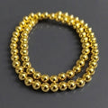 Hematite Necklace — 6mm Round Beads | Gold, Light Gold and Rose Gold | 40 or 45 cm