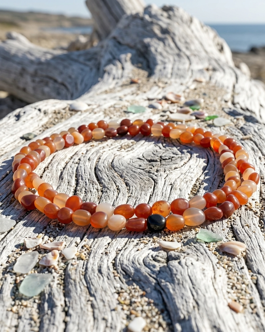 Collana di Agata Rossa del Brasile — Nuggets 10x12mm | 120 cm