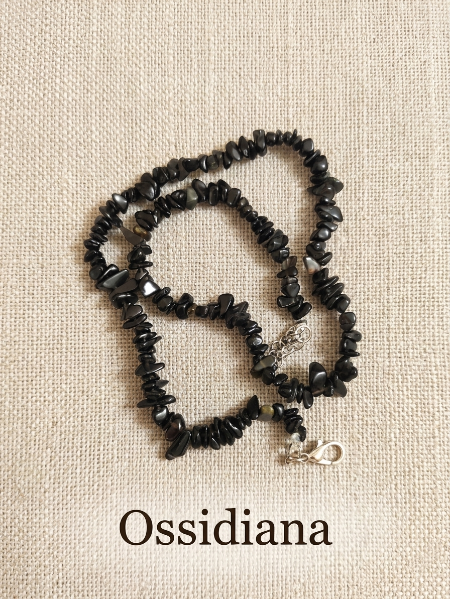 Natural Stone Chip Necklace — Apatite, Fluorite, Obsidian and more | 40 cm