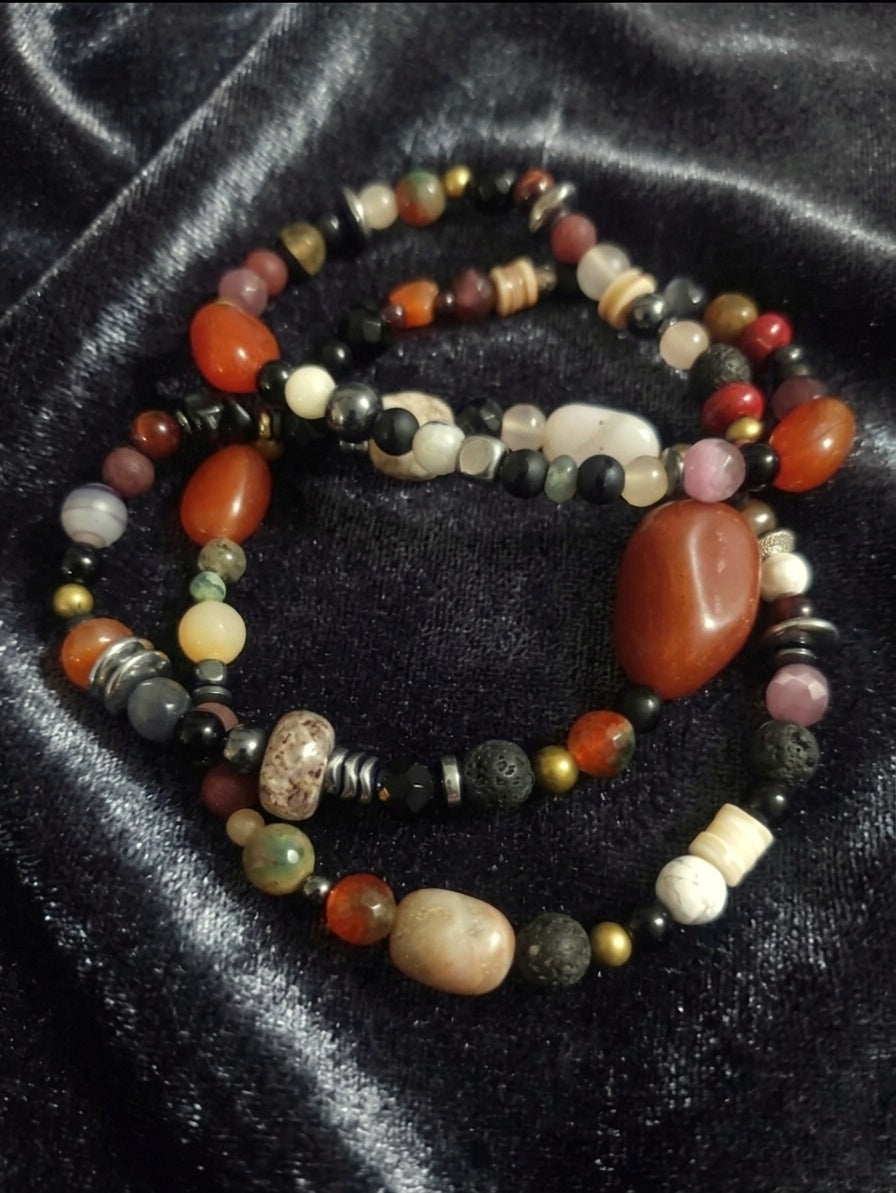 Multi Natural Stones Necklace — Mixed Stones | 75 cm