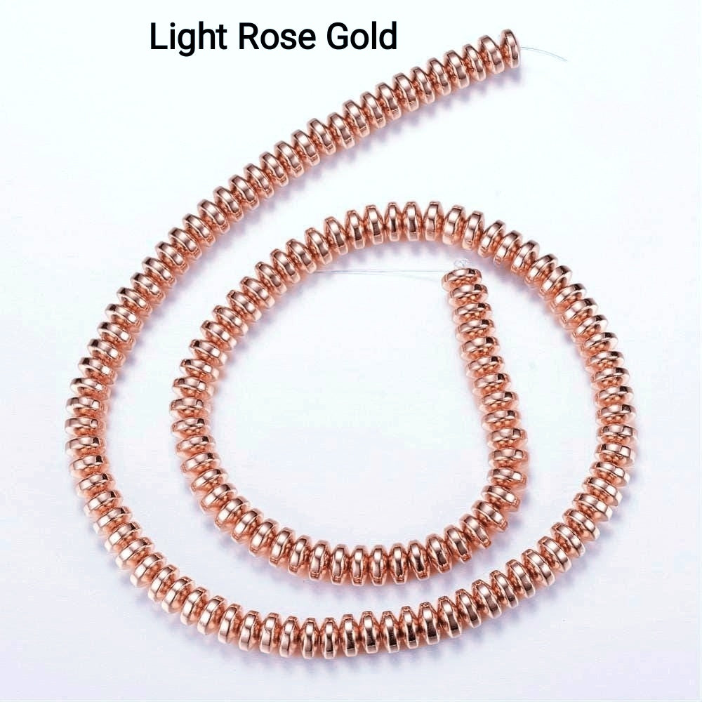 Ematite — Rondelle 4x2mm | Dark Gold, Light Gold, Rose Gold, Light Rose Gold, Golden, Platinum, Silver | Filo ~40 cm