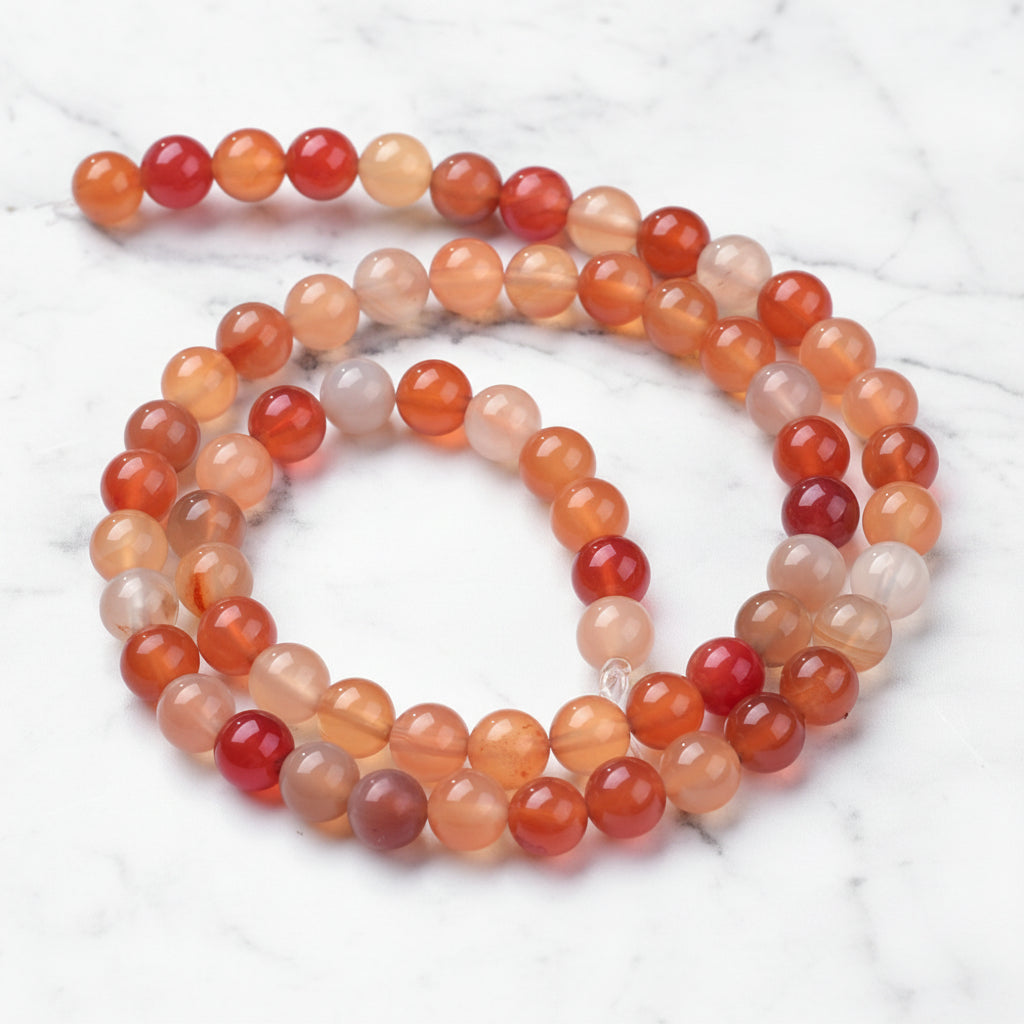 Natural Carnelian — Round Beads 4/6mm | Strand ~38 cm