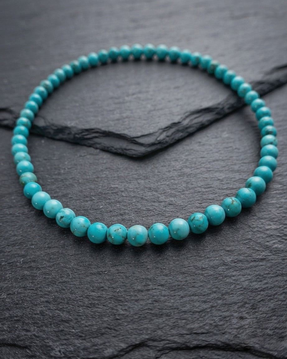 Collana di Turchese — Perline Tonde 8mm | 45 o 50 cm