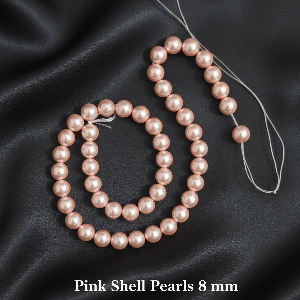 Natural Mother of Pearl Pink Beads 6-8-10 mm