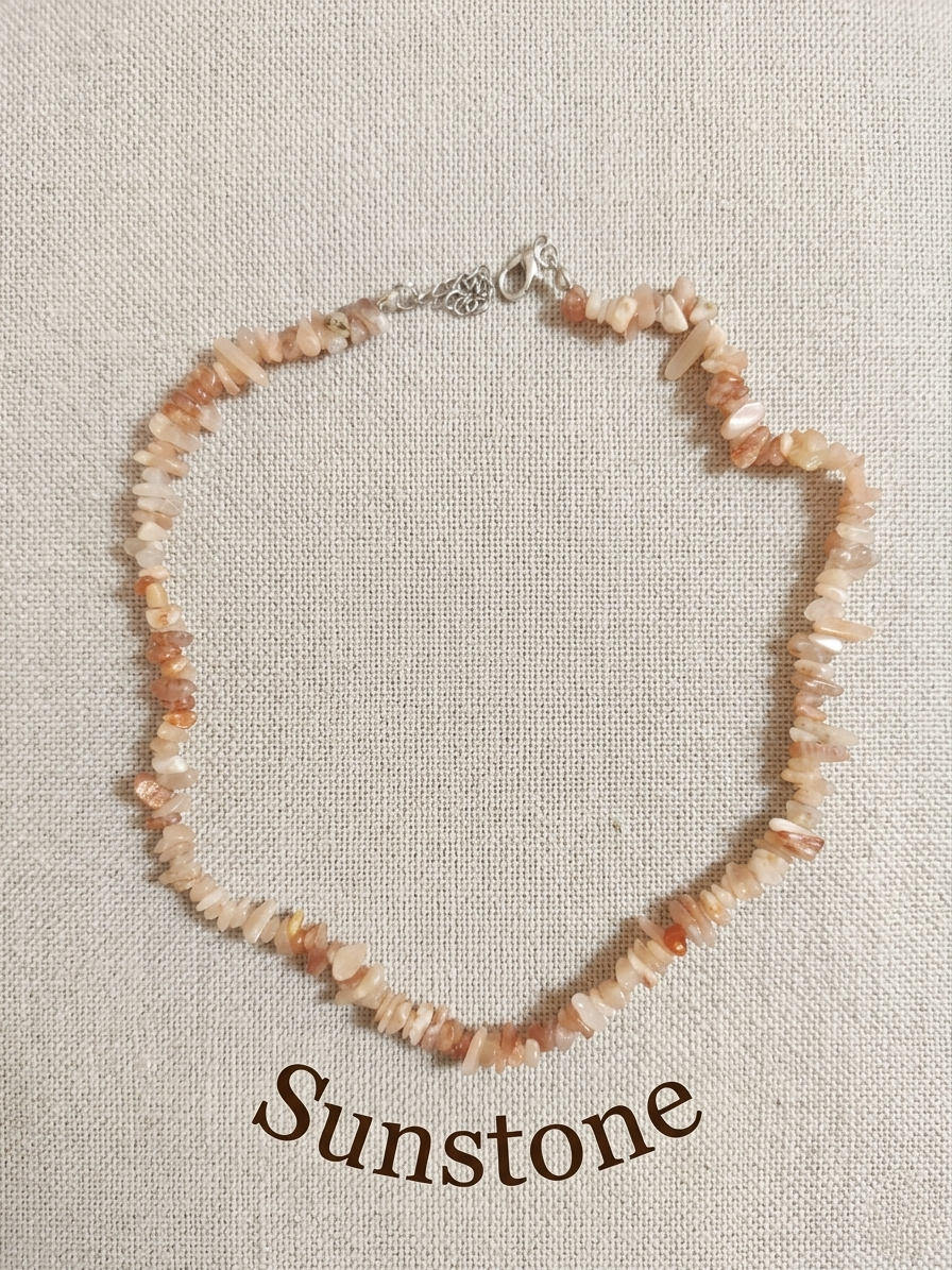 Natural Stone Chip Necklace — Apatite, Fluorite, Obsidian and more | 40 cm