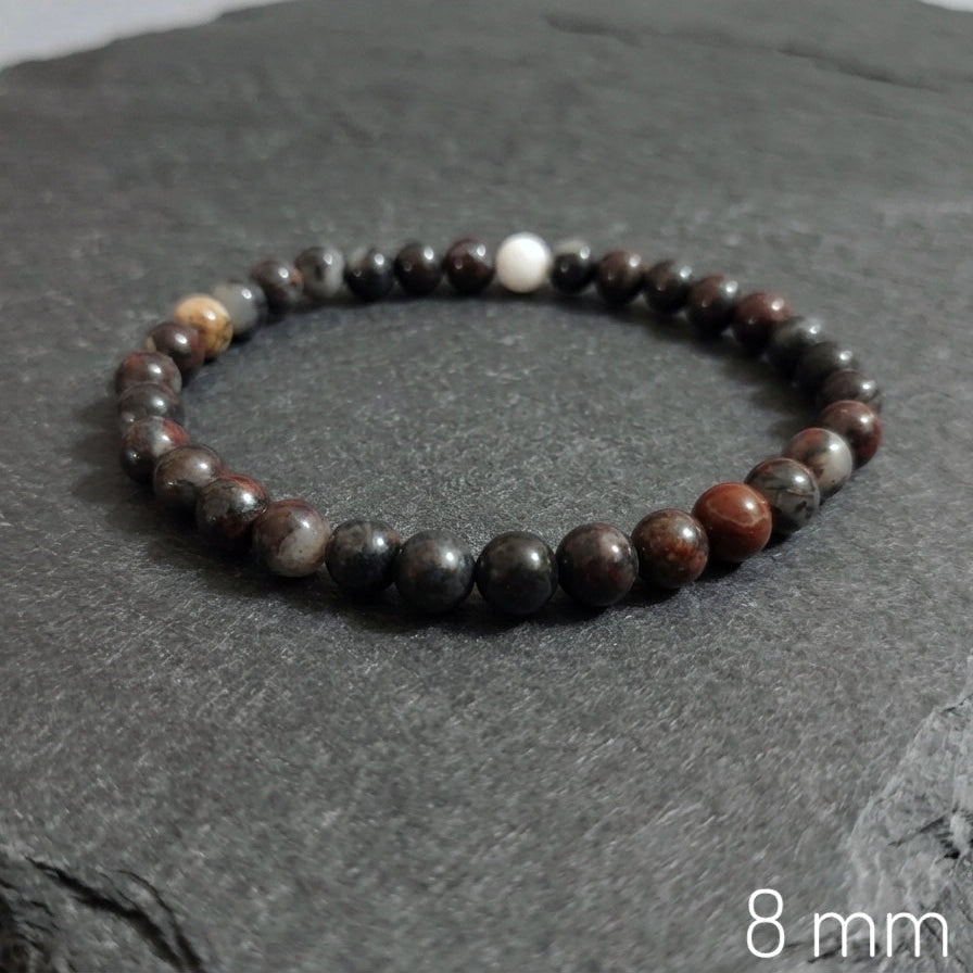 Bracciale di Diaspro Brecciato — Sfere 6/8mm | 18-22 cm