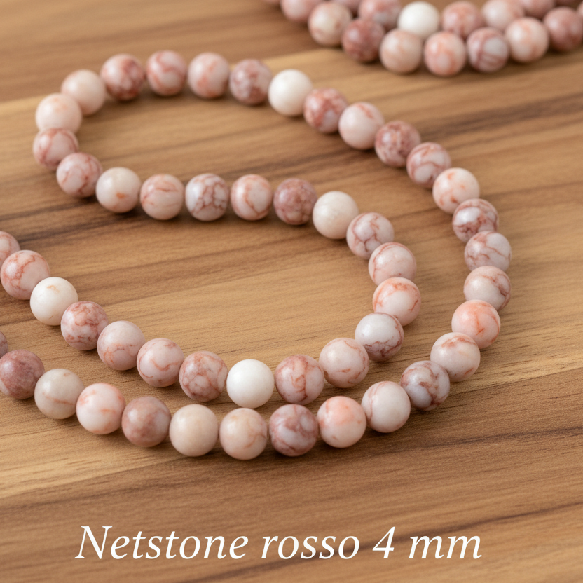 Natural Red Netstone Jasper — Round Beads 4/6/8/10mm | Strand ~38 cm