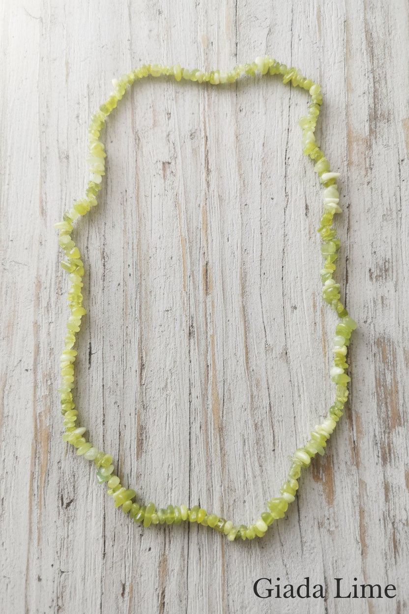 Collana Chips di Pietre Naturali — Ametista, Amazzonite, Fluorite, Lapislazzuli e molte altre | 80 cm