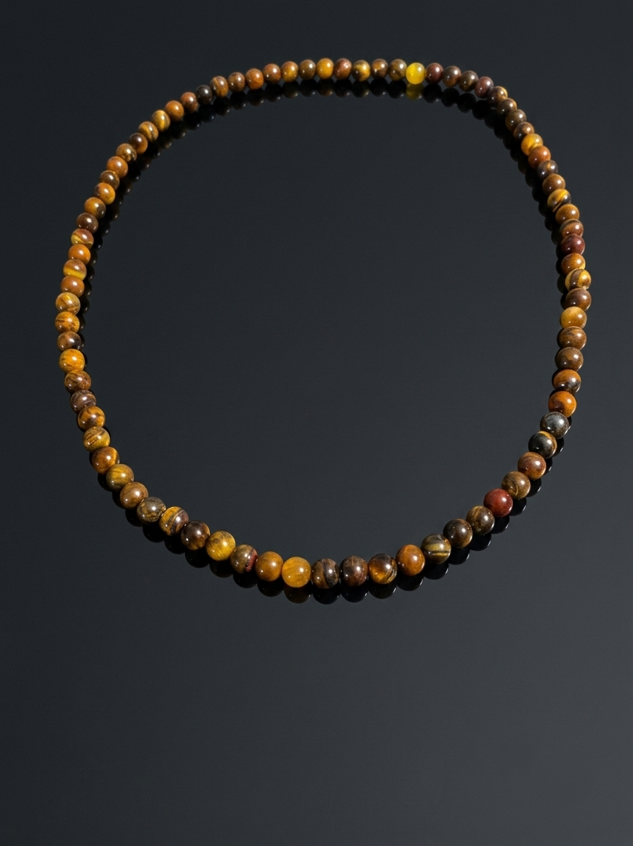 Collana Occhio di Tigre — Perline Tonde 6mm | 45 o 50 cm