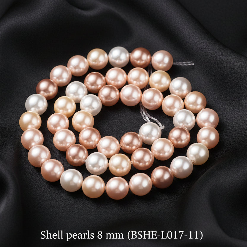 Natural Mother-of-Pearl Multicolor Beads 8 mm.